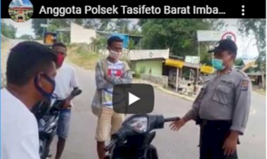Cegah-Penularan-Covid-19,-Anggota-Polsek-Tasifeto-Barat-Imbau-Tukang-Ojek-Pakai-Masker-dan-Jaga-Jarak-dengan-Orang-Lain