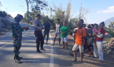 Bareng-Babinsa,-Bhabinkamtibmas-Polsek-Lamaknen-Imbau-Masyarakat-Jaga-Keamanan-dan-Patuhi-Protokol-Kesehatan