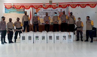 Pilkada-Belu-2020,-Polres-Belu-dan-Jajaran-Kembali-Berjibaku-Hingga-Malam-Amankan-Rapat-Pleno-Tingkat-PPK