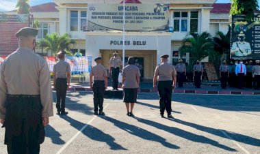 Semarak-Hari-Bhayangkara-ke-75,-Kapolres-Belu-Pimpin-Upacara-Kenaikan-Pangkat-Personil-Polres-Belu-dan-Brimob