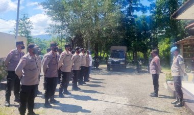 Gelar-Personel-dan-Sarana-Prasarana,-Polsek-Lamaknen-Gelar-Apel-Kesiapan-Pengamanan-Pilkades-Antar-Waktu-Desa-Leowalu