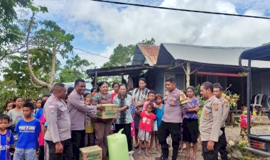 Ringankan-Beban-Sesama,-Polsek-Lamaknen-Gelar-Baksos-untuk-Korban-Bencana-Alam-Longsor