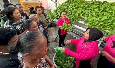 Setelah-Atasi-Krisis-Listrik-dan-Air-Bersih,-Kapolres-Bersama-PC-Bhayangkari-Belu-Ajari-Warga-Fohomea-Cara-Bercocok-Tanam-Hidroponik