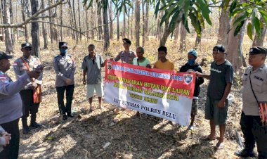 Turun-ke-Kawasan-Hutan-Lindung,-Satgas-Binluh-Ops-Bina-Karuna-Polres-Belu-Pesan-Warga-Jauhi-Aksi-Bakar-Hutan-dan-Lahan