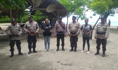 Turun-ke-Tempat-Wisata,-Polsek-Kakuluk-Mesak-Amankan-Kampanye-dari-Calon-Legislatif-Partai-Perindo