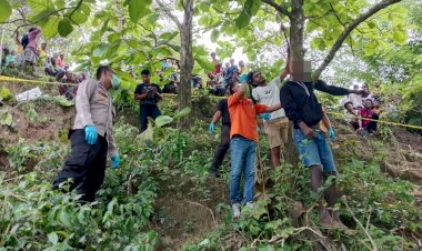 Polsek-Tasifeto-Timur-bersama-Unit-Identifikasi-Polres-Belu-Olah-TKP-Kasus-Gantung-Diri-di-Hutan-Huibatak