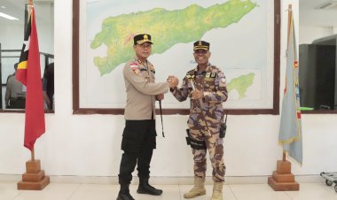 Perkuat-Sinergitas-dan-Kerja-Sama-Lintas-Batas-Negara,-Kapolres-Belu-Lakukan-Kunjungan-Ke-Pos-Perbatasan-Batugade-Timor-Leste