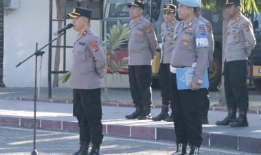 Pimpin-Apel-Jam-Pimpinan,-Wakapolres-Belu,-KOMPOL-Lorensius-Atensi-Jaga-Tahanan-dan-Tingkatkan-Patroli-di-Tempat-Rawan-Kamtibmas