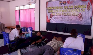 Bakti-Kesehatan-Polri-untuk-Masyarakat,-Polres-Belu-Gelar-Donor-Darah-Sambut-Hari-Jadi-Humas-Polri-ke-74