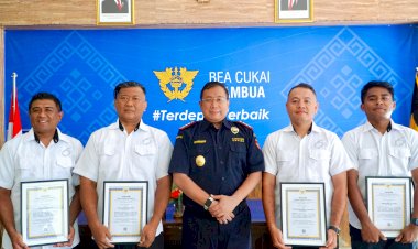 Kolaborasi-Efektif-Ungkap-11-Juta-Batang-Rokok-Ilegal,--4-Personel-Polres-Belu-Polda-NTT-Terima-Penghargaan-