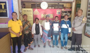Kedua-Pihak-Sepakat-Berdamai,-Polsek-Tasifeto-Barat-Selesaikan-Kasus-pengancaman-Secara-Restorative-Justice