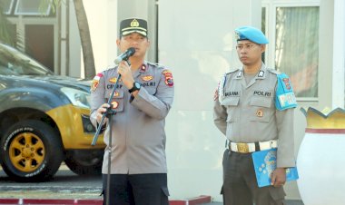 Pimpin-Apel-Perdana,-Wakapolres-Belu,-KOMPOL Cecep-Ibnu-Ahmadi-Imbau-Anggota-Laksanakan-Tugas-Sesuai-Mekanisme-dan-Jauhi-Pelanggaran