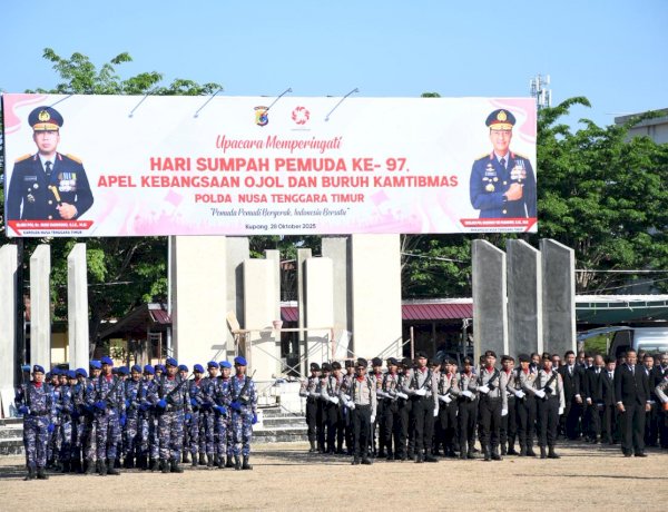 Polda NTT Gelar Upacara Sumpah Pemuda ke-97 dan Apel Kebangsaan Ojol-Buruh: Kapolda Ajak Pemuda Jadi Pelaku Perubahan untuk Indonesia Bersatu