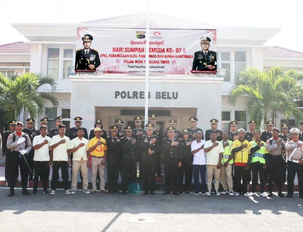 Pimpin Upacara Sumpah Pemuda dan Apel Kebangsaan, Kapolres Belu Sebut Ojol dan Buruh adalah Mitra Stategis Polri Dalam Menjaga Situasi Kondusif