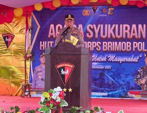 Syukuran HUT Korps Brimob Polri ke 80, Kapolres Belu Apresiasi Kinerja Brimob dalam Pemeliharaan Stabilitas Kamtibmas