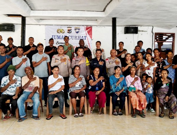 Jumat Curhat bersama Wakapolres Belu, Warga Desa Tulakadi Apresiasi Kinerja Polri dan Curhat Sulitnya Mendapatkan Air Bersih