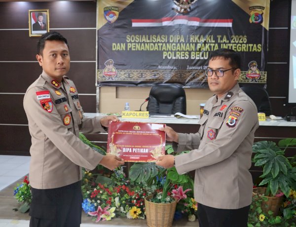 Masuki Tahun 2026, Kapolres Belu Pimpin Kegiatan Sosialisasi DIPA/RKA-KL T.A 2026 dan Penandatanganan Pakta Integritas