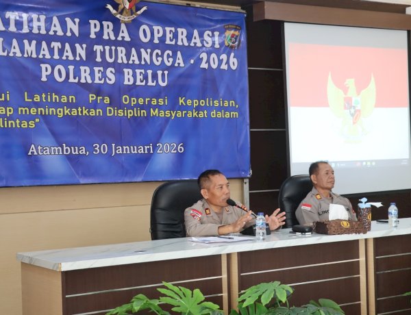 Gelar Latihan Pra Operasi, Polres Belu siap Tingkatkan Disiplin Masyarakat dalam Berlalu Lintas Lewat Operasi Keselamatan Turangga 2026