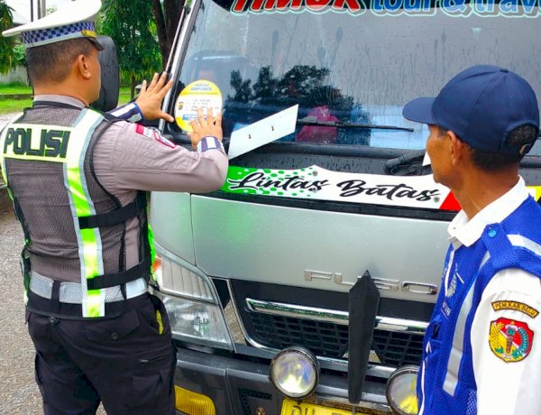 Ops Keselamatan 2026, Sat Lantas Polres Belu Gelar Ramp Chek Bus Angkutan Lintas Batas Negara, Pastikan Kendaraan Layak Jalan untuk Keselamatan Bersama