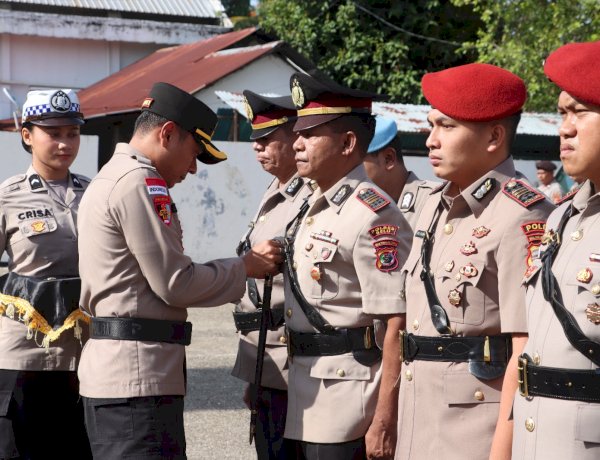 Rotasi Jabatan, Kapolres Belu, AKBP I Gede Eka Putra Astawa Pimpin Upacara Pelantikan dan Serah Terima Jabatan Sejumlah Pejabat Utama
