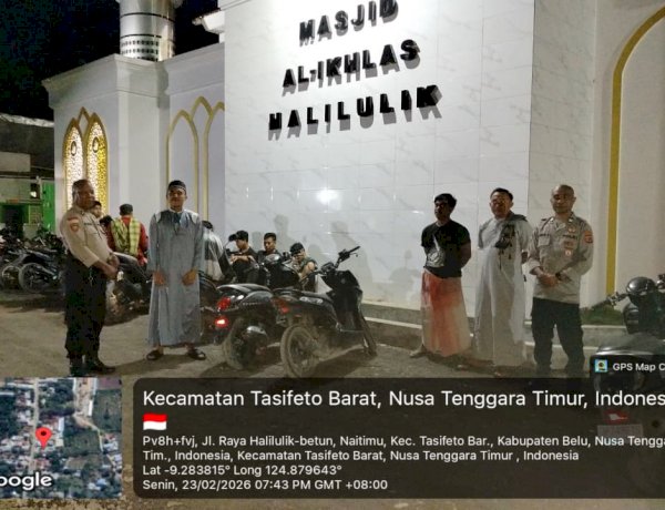Ciptakan Rasa Aman di Bulan Ramadan 1447 H, Piket SPKT Polsek Tasbar Resor Belu Gelar Patroli dan Pengamanan Ibadah Tarawih