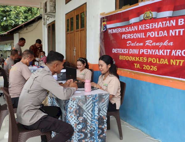 Deteksi Dini Penyakit Kronis, Bid Dokkes Polda NTT Gandeng Klinik Asa Gelar Rikkes Berkala Di Polres Belu
