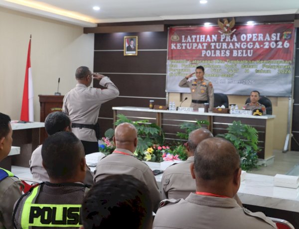Kesiapan Pengamanan Idul Fitri 1447 H, Kapolres Belu Pimpin Langsung Latihan Pra Operasi Ketupat Turangga 2026