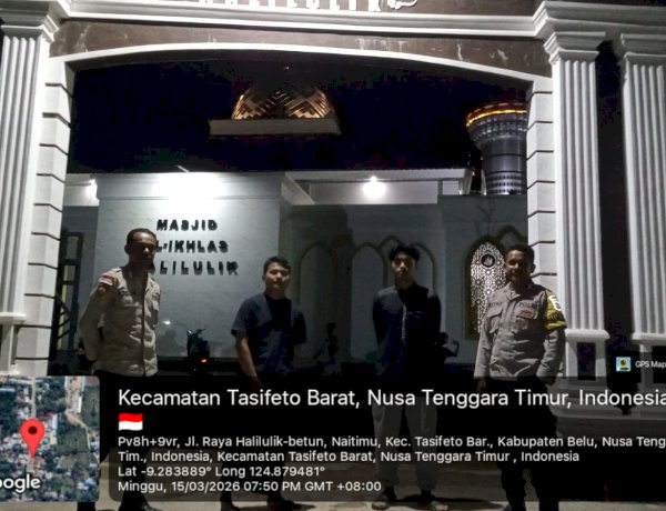 Terus Ciptakan Rasa Aman, Piket SPKT Regu III Polsek Tasbar Gelar Patroli dan Pengamanan Shalat Tarawih Malam ke 26 Ramadan 1447 H