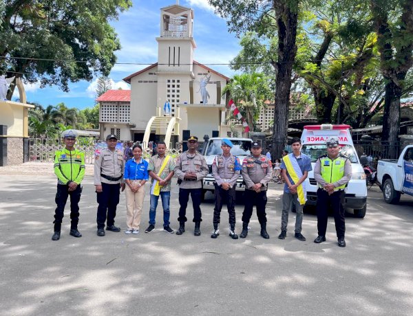 Pekan Suci Paskah 2026, Polres Belu dan Jajaran Turun Penuh Amankan Misa Minggu Palma