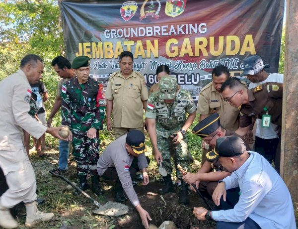 Wakili Kapolres Belu, Wakapolres Hadiri Grounbreaking Pembangunan Jembatan Garuda Penghubung Dua Kelurahan