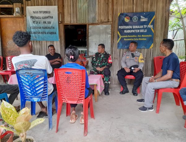 Sinergi Jaga Kamtibmas,Bhabinkamtibmas Polres Belu dan Babinsa Ajak Masyarakat Jauhi Perbuatan Melanggar Hukum