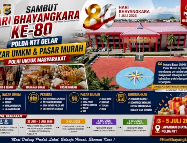 Sambut Hari Bhayangkara ke-80, Polda NTT Siapkan Bazar UMKM dan Pasar Murah untuk Masyarakat