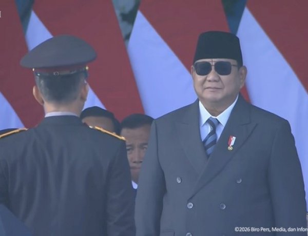 Prabowo Jadi Inspektur Upacara Hari Bhayangkara ke-80 di Satlat Brimob Cikeas