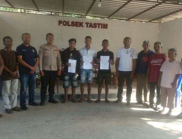 Damai itu Indah, Polsek Tasifeto Timur Resor Belu Selesaikan Kasus Penganiayaan Warga Manleten Secara Restorative Justice