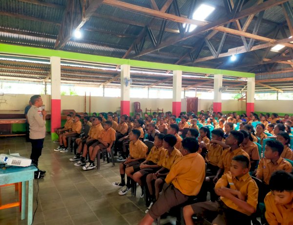 Sosialisasi Kenakalan Remaja kepada Pelajar Baru SMPK HTM Halilulik, Bhabinkamtbmas  Naitium Polres Belu Tekankan Soal Bahaya Bullying terhadap Masa Depan