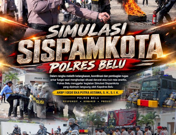 Asah Kemampuan dan Kesiapsiagaan Personel Hadapi Unjuk Rasa, Kapolres Belu, AKBP I Gede Eka Putra Astawa Pimpin Simulasi Sispam Kota