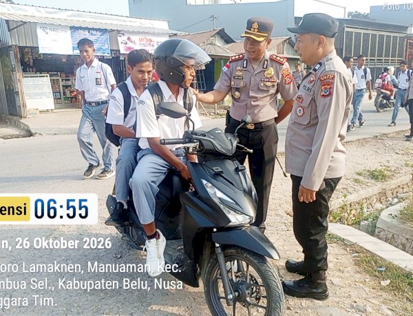 Pesan Humanis Saat Atur Lalu Lintas Pagi, Kapolres Belu Imbau Pengendara Tertib Berlalu Lintas dan Utamakan Keselamatan Saat Berkendara