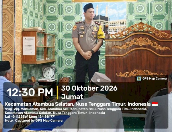 Perkuat Silaturahmi Melalui Jumat Keliling, Wakapolres Belu Ajak Jamaah Husnul Khatimah Bersama Polri Jaga Kamtibmas dan Manfaatkan Layanan 110