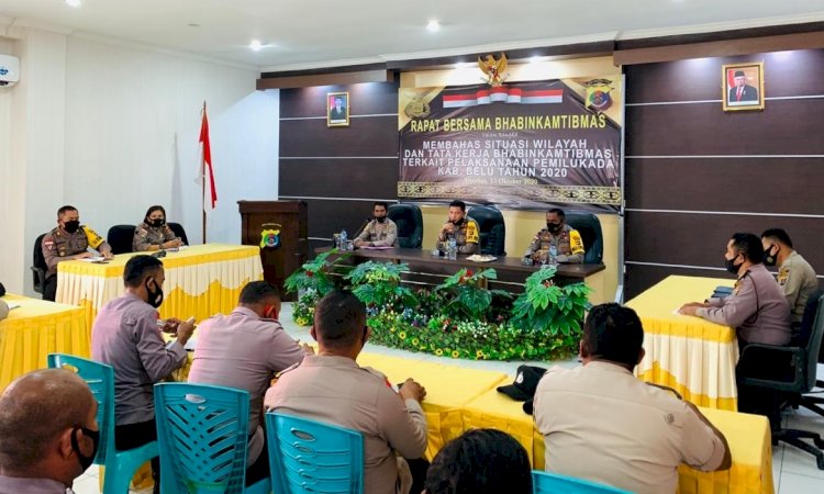 Bahas Tata Kerja Anggota dalam Pengamanan Pilkada,  Kapolres Belu Gelar Rapat Bersama Anggota Bhabinkamtibmas
