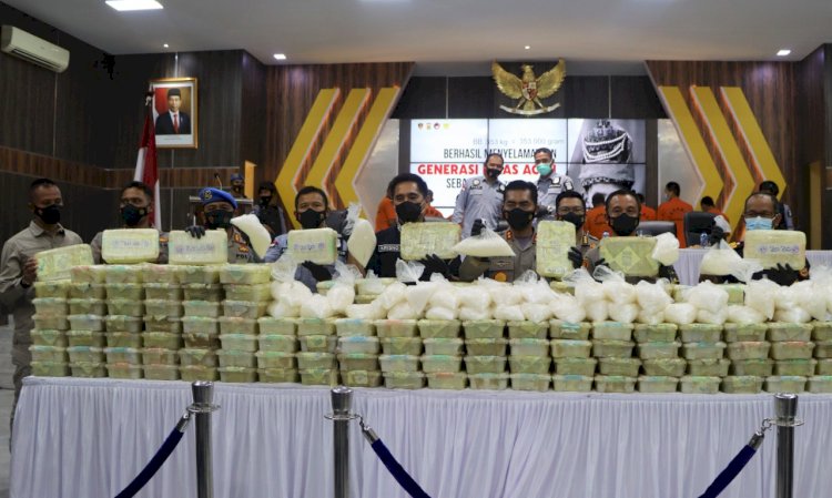 Polda Aceh Ungkap Kasus Narkotika Jaringan Internasional Seberat 353 Kg