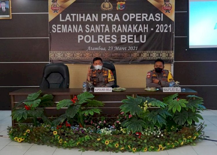 Kapolres Belu Buka Latihan Pra Operasi Semana Santa Ranakah 2021