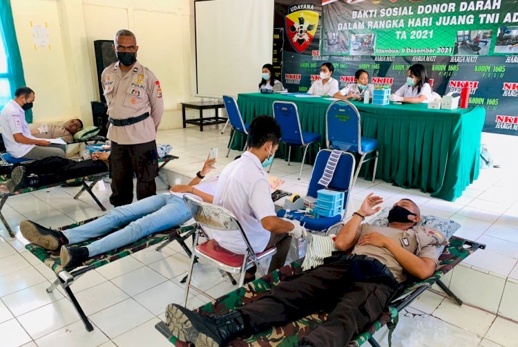 Soliditas untuk Kemanusiaan, Personil Polres Belu Ikut Donor Darah Sambut Hari Juang TNI AD