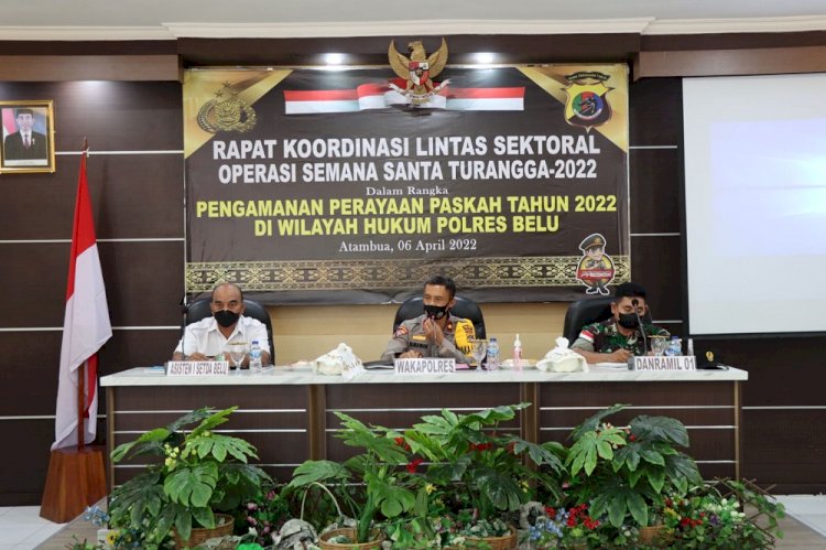 Jelang Pengamanan Paskah, Polres Belu Undang Inskait Gelar Rakor Lintas Sektoral Operasi Semana Santa 2022