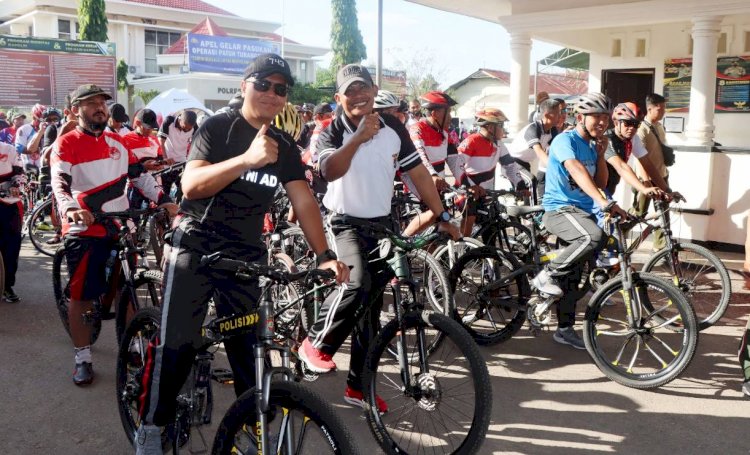 Akhir Pekan Penuh Warna, Polres Belu Bersama TNI dan Insan Pers Gelar Olahraga Bersama dan Fun Bike Sambut Hari Bhayangkara ke 76