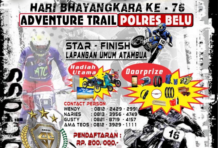 Trail Adventure Polres Belu Digelar Besok, Ratusan Rider NTT dan Timor Leste Siap Bersaing Rebut Hadiah Tiga Unit Sepeda Motor