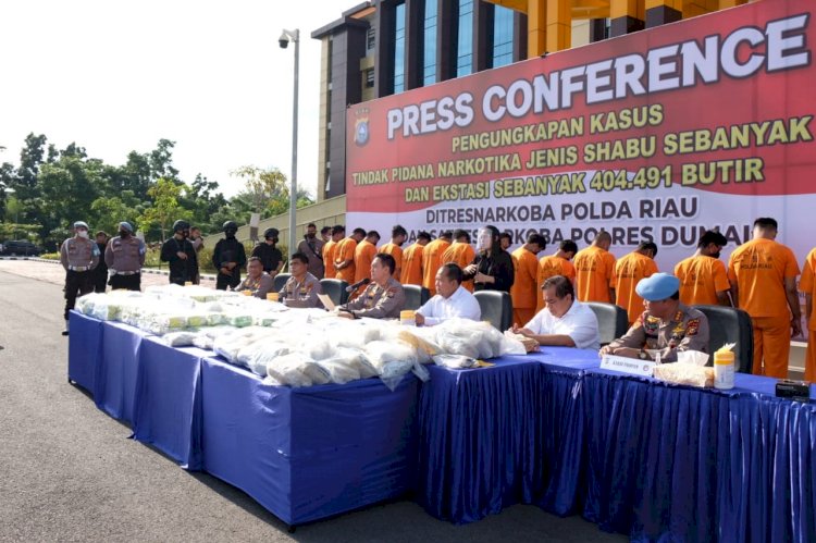 Sejarah Baru Polda Riau Ungkap Kasus Narkoba, Amankan 203 KG Sabu dan 404.491 Butir Ekstasi