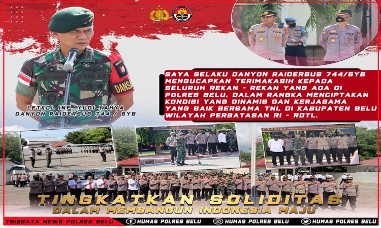 Mantapkan Sinergitas TNI Polri, Polres Belu bersama Batalyon RK 744/SYB Gelar Apel Bersama