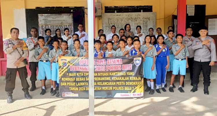 Cegah Kenakalan Remaja Sejak Dini, Satgas Ops Bina Kusuma Polres Belu Lakukan Sosialisasi di SMP Kristen Atambua