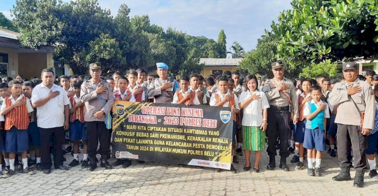 Turun Serentak ke Dua SMP Favorit ini, Satgas Ops Bina Kusuma Polres Belu Ajak Pelajar Fokus Belajar dan Jauhi Kenakalan Remaja
