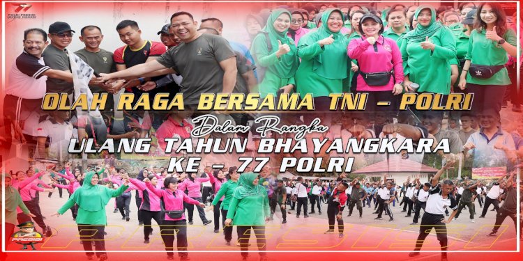 Jaga Terus Kekompakkan di Wilayah Tapal Batas, Polres Belu Bersama TNI dan Brimob Gelar Olahraga Bersama Sambut Hari Bhayangkara ke 77